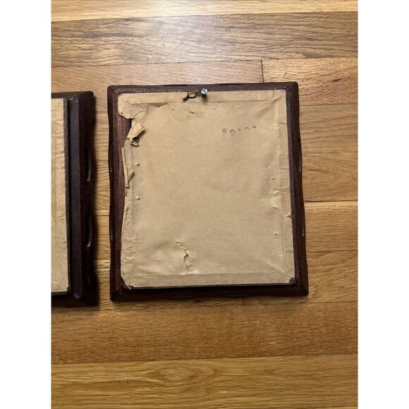 Vintage Wood/Scallop Framed Bird Ornithology Prints Ph. Gommer Bluebird/Female - Picture 5 of 9